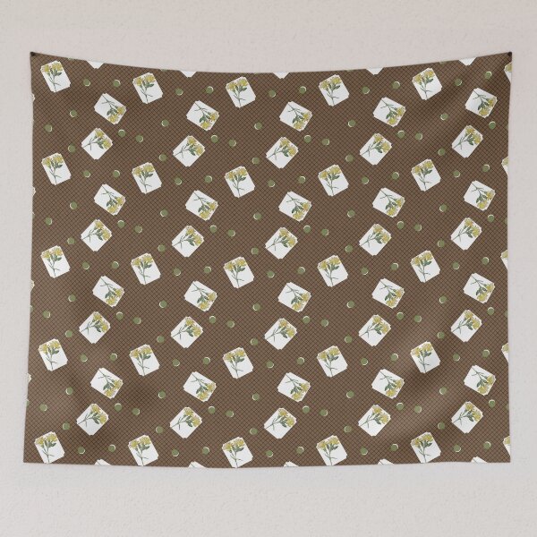 Item preview, Carnation Check Feedsack Print - Black Tea Colors designed and sold by LochNestFarm.