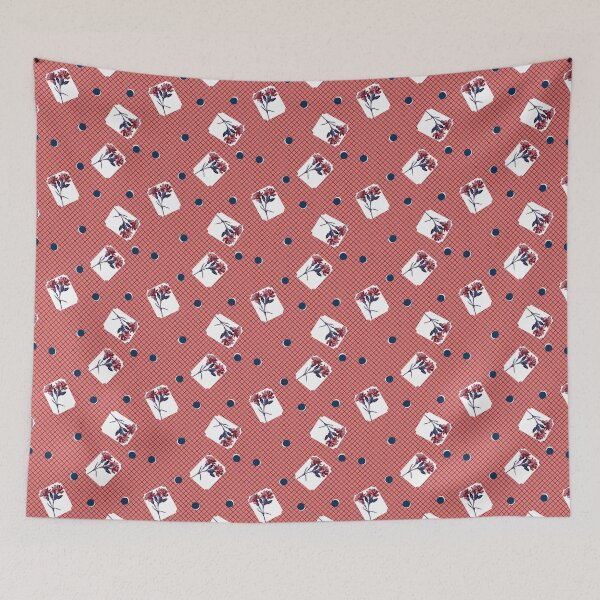 Item preview, Carnation Check Feedsack Print - Raspberry Tea Colors designed and sold by LochNestFarm.