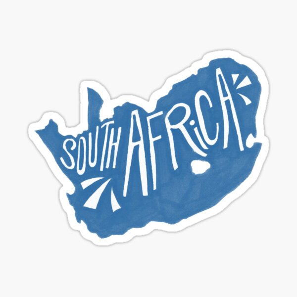 "Blue South Africa High Contrast Map" Sticker for Sale by Brenander