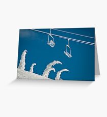 Snow sculptures and frozen chairs Greeting Card