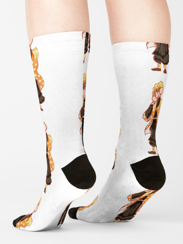 "Zenitsu Chibi - Kimetsu no Yaiba/Demon Slayer" Socks by ZoraZero