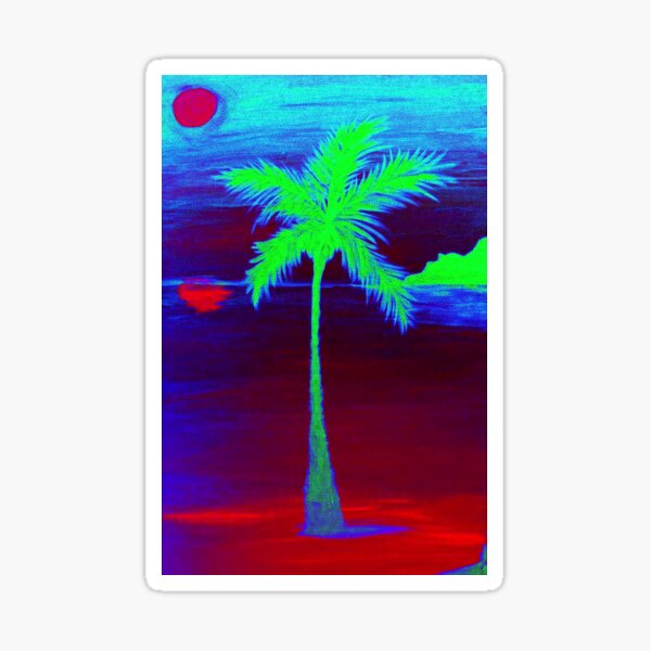 Neon Palm Sticker