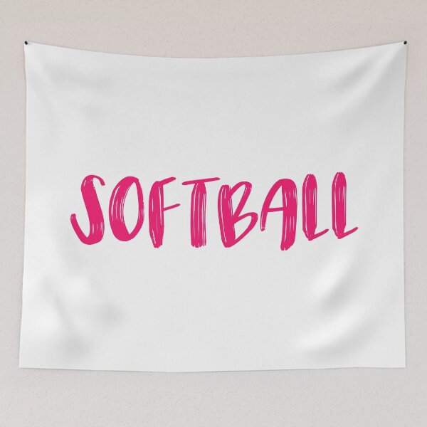 Item preview, Softball in pink brushed letters designed and sold by AllShirts21.