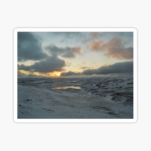 Norwegian Winter Sunset Landscape Sticker