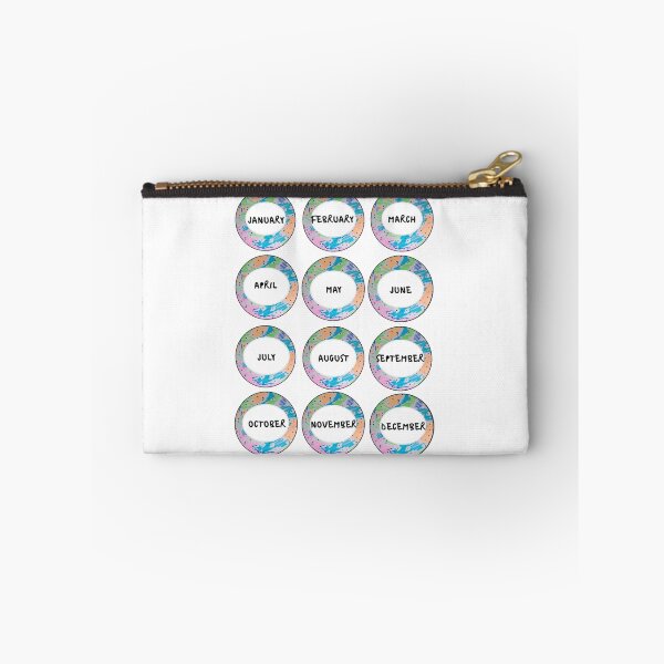 Item preview, All Months in circles for bullet journals, diaries, planners, schedules designed and sold by Miledi.