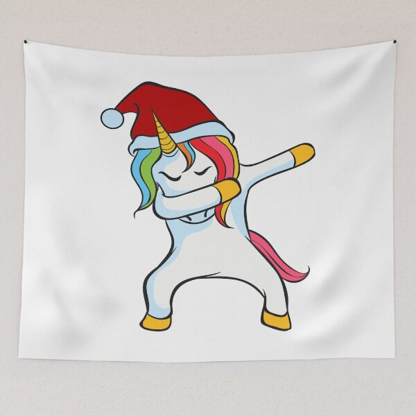Artikelvorschau, Dabbing Einhorn Mädchen Rainbow Unicorns Weihnachten entworfen und verkauft von niedi18.