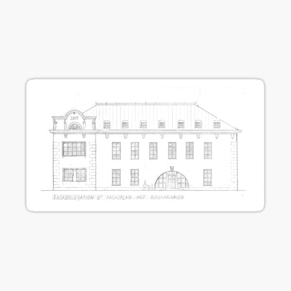 Library building side facade Sticker
