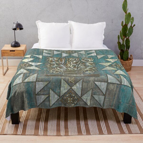 Item preview, Half Square Wood Diamond Flowerpot Quilt Block designed and sold by NorthernBell.