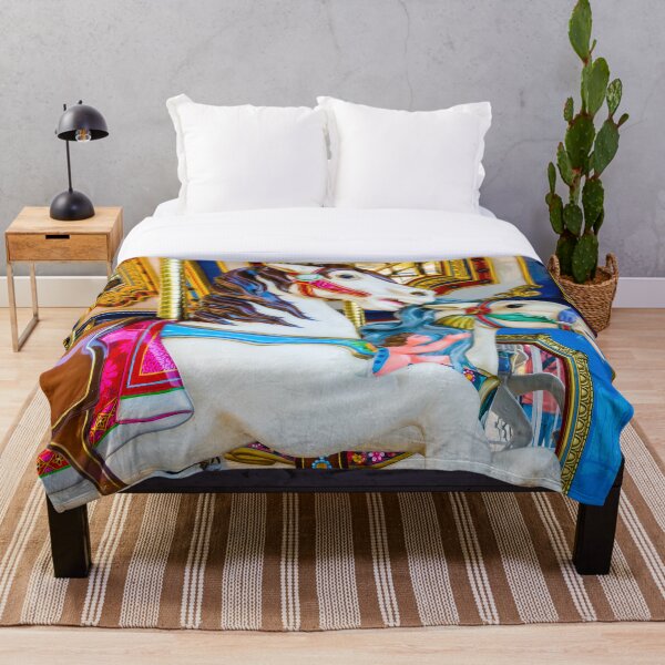 Carousel Horses Throw Blanket