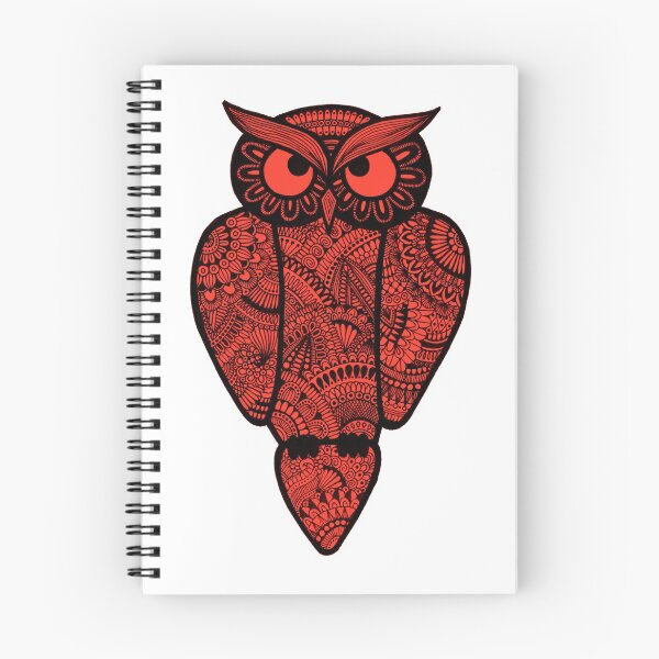 Item preview, Zentangle Owl (red design) designed and sold by Calen  Picard-Carroll.
