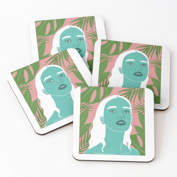 Item preview, Tropical Leaves with Beautiful Woman Art  designed and sold by Logiamerch.