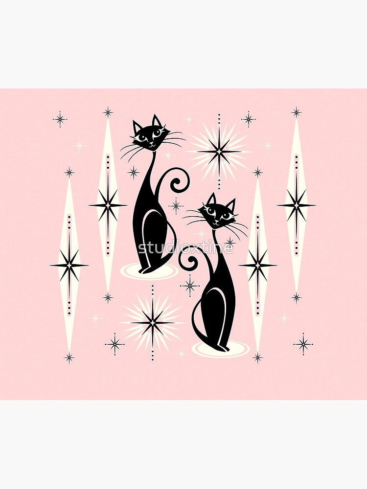 Mid Century Meow Retro Atomic Cats LG ©studioxtine by studioxtine
