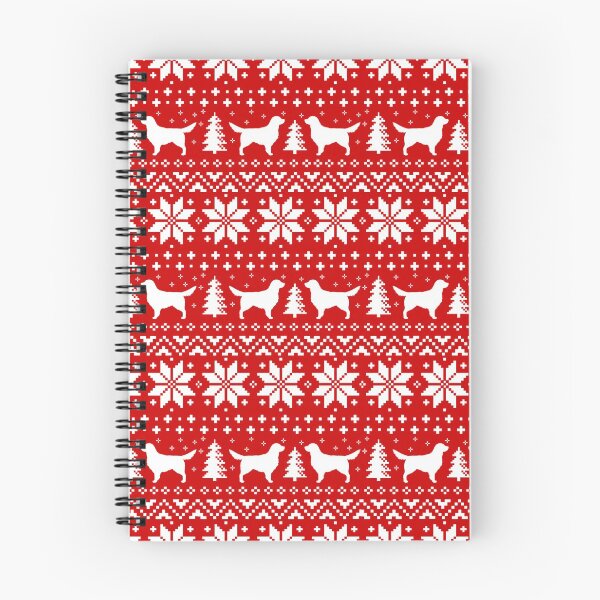 Item preview, Golden Retriever Silhouettes Red and White Christmas Holiday Pattern designed and sold by Jenn Inashvili.