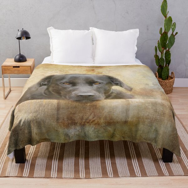 Soulful Black Lab, dog Throw Blanket