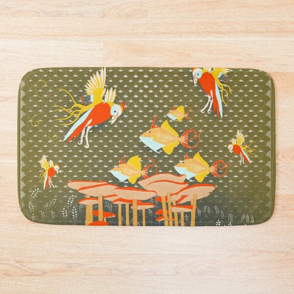 Item preview, Birds over fish over mushrooms ! designed and sold by ANNABEL THOS.