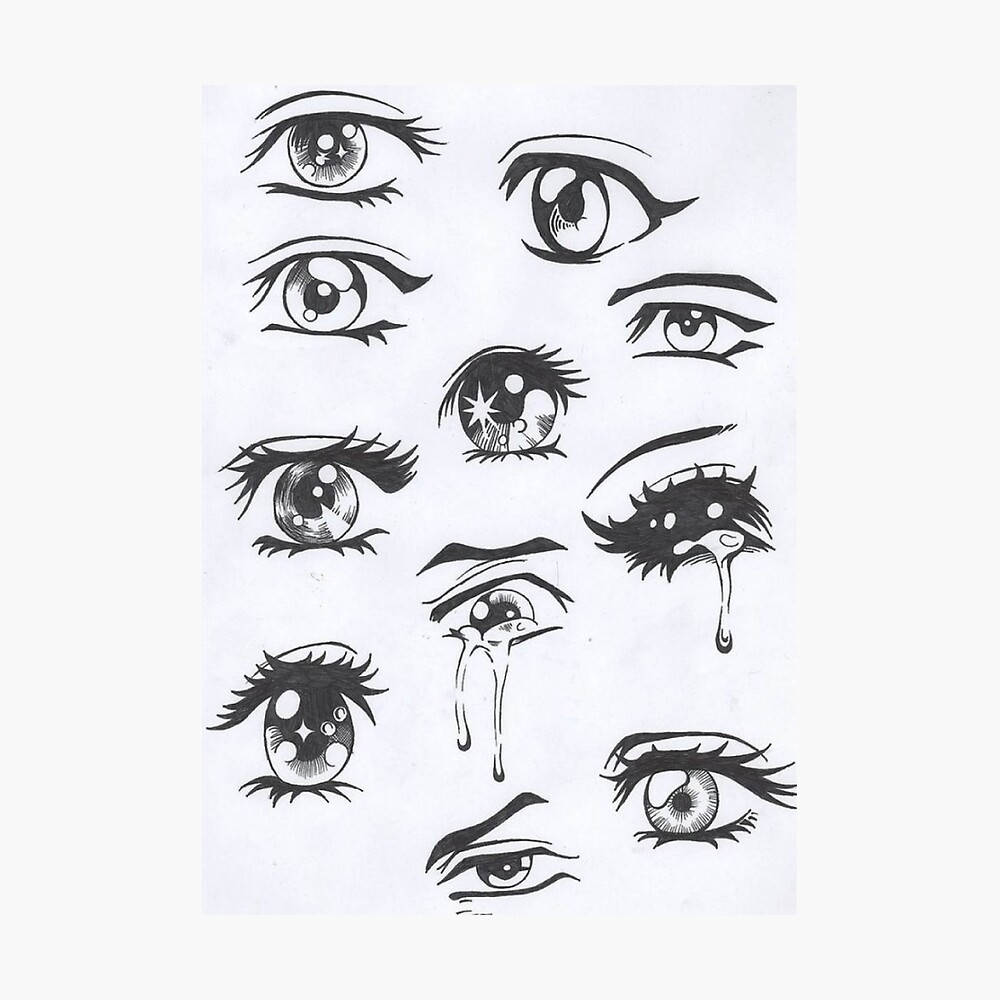 Crying Anime Eye Drawing, HD Png Download - vhv