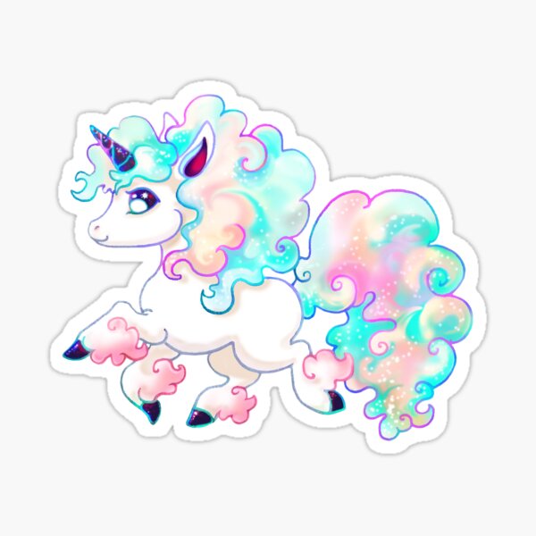 Petit Poney Licorne Sticker fini brillant