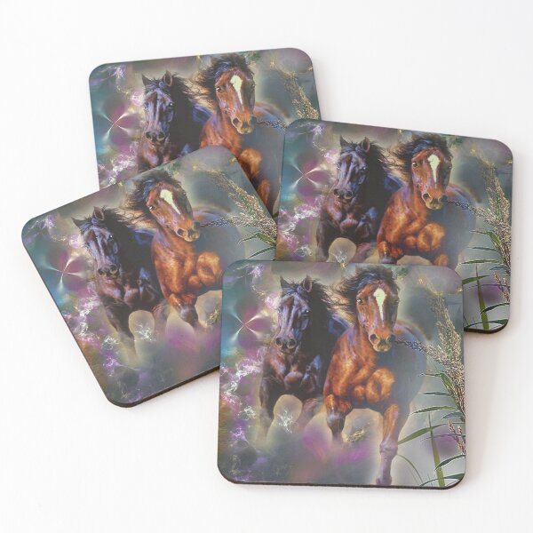 Item preview, Two Horses Galloping Horse Lovers Equine Trainers Equestrian Gift designed and sold by Linda Roisum.