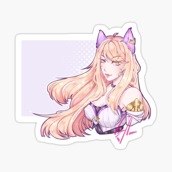 Ahri KDA Popstar Cute Fanart Drawing Sticker