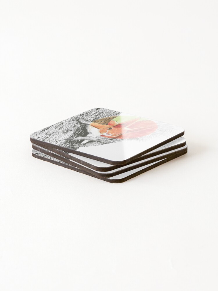 Thumbnail 4 of 5, Coasters (Set of 4), Curious squirrel designed and sold by Crea-RiBo.