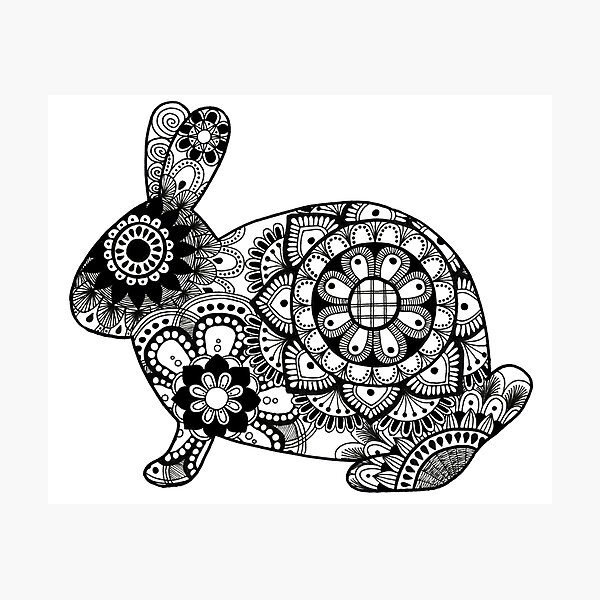 Item preview, Mandala Rabbit (bun-dala) designed and sold by Calen  Picard-Carroll.