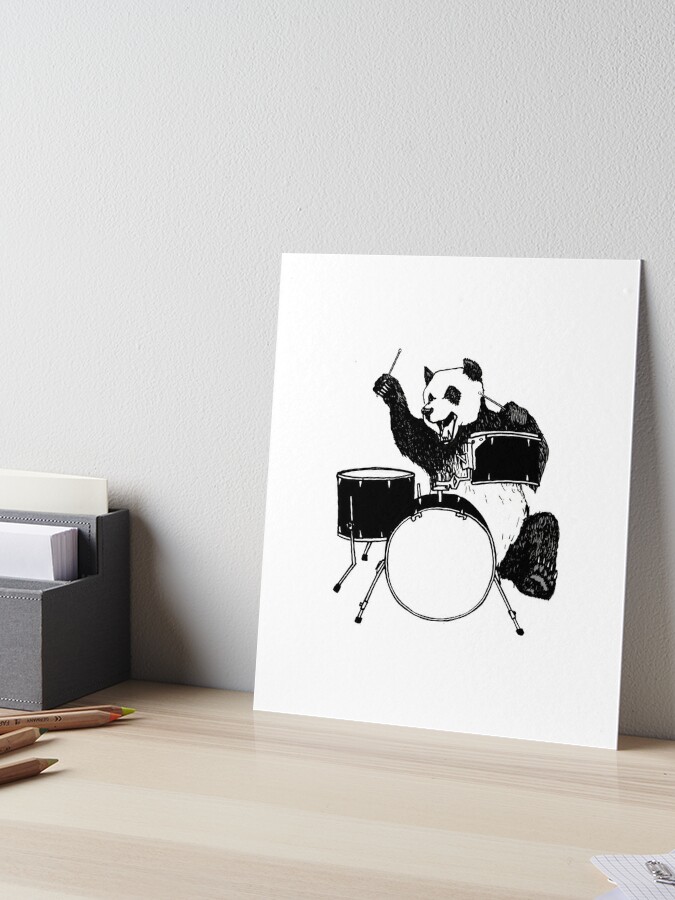 Panda Drums Art Print by Sarah Hall Art