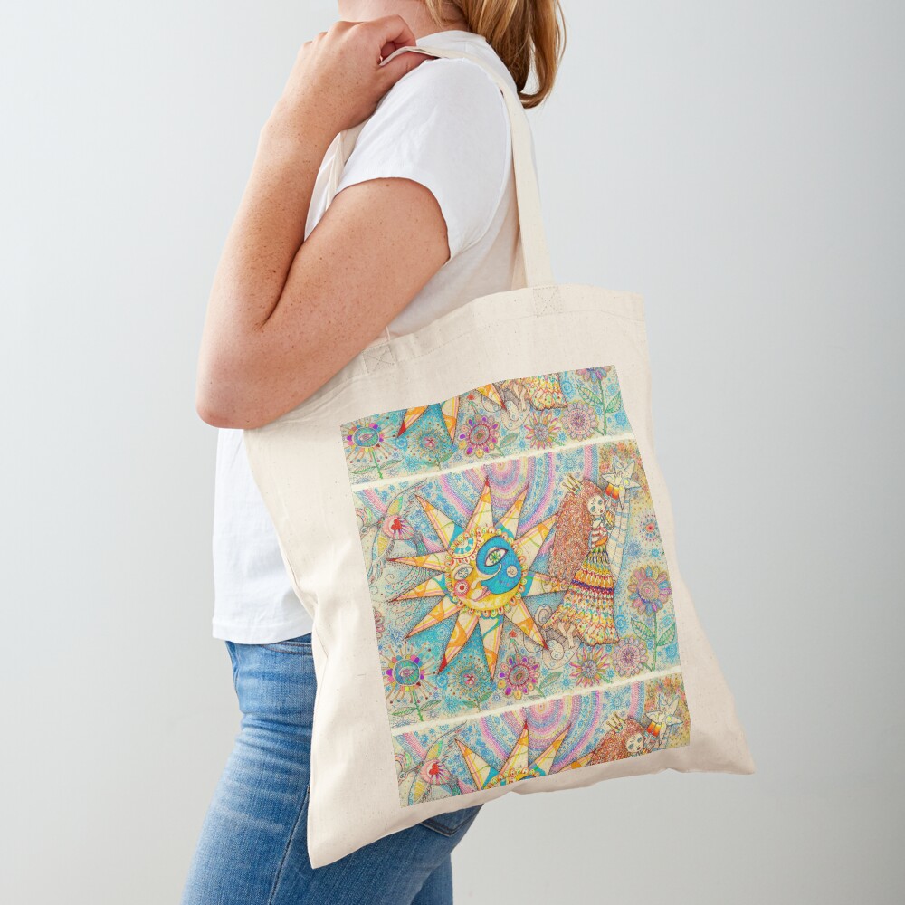 The Lady, The Sun and The Shooting Star Tote Bag