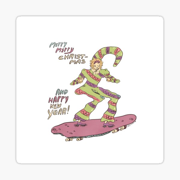 skate christmas Sticker