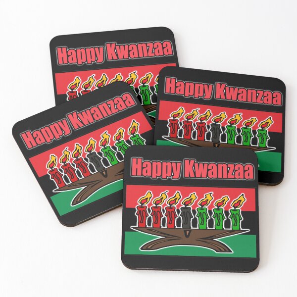 Item preview, Happy Kwanzaa Kinara Candles Pan African Flag designed and sold by funnytshirtemp.