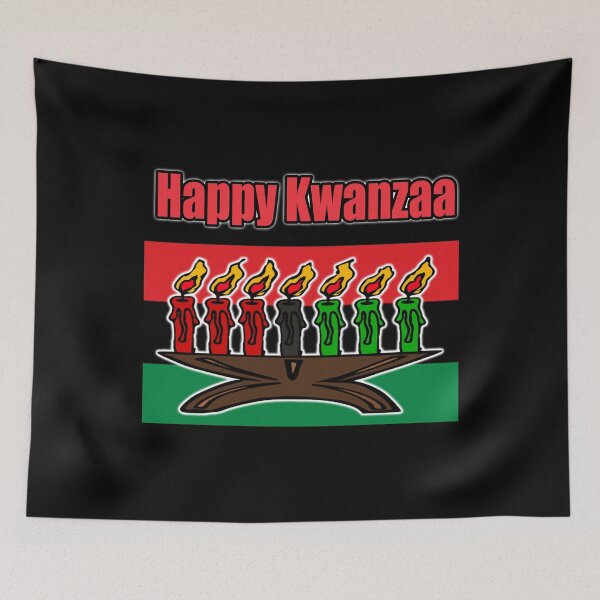 Item preview, Happy Kwanzaa Kinara Candles Pan African Flag designed and sold by funnytshirtemp.