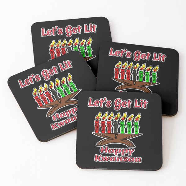 Item preview, Let's Get Lit, Happy Kwanzaa, Kinara,  Candles designed and sold by funnytshirtemp.