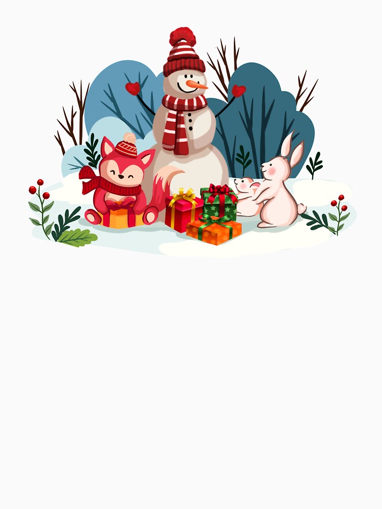 Christmas Snowman And His Furry Friends™ by TeelieTurner
