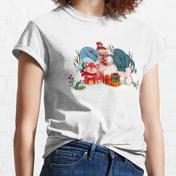 Christmas Snowman And His Furry Friends™ Classic T-Shirt