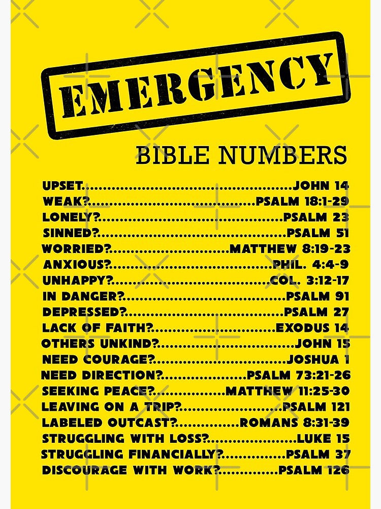 Emergency Bible Numbers by JenielsonDesign