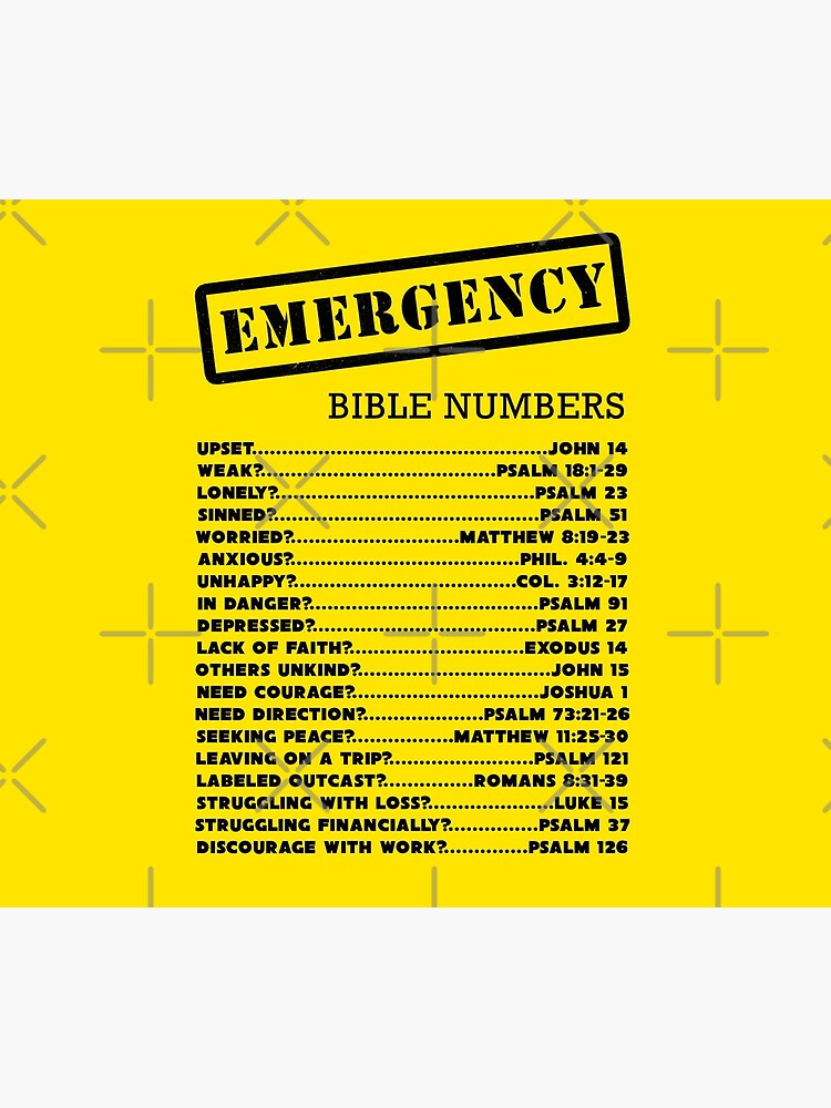 Emergency Bible Numbers by JenielsonDesign