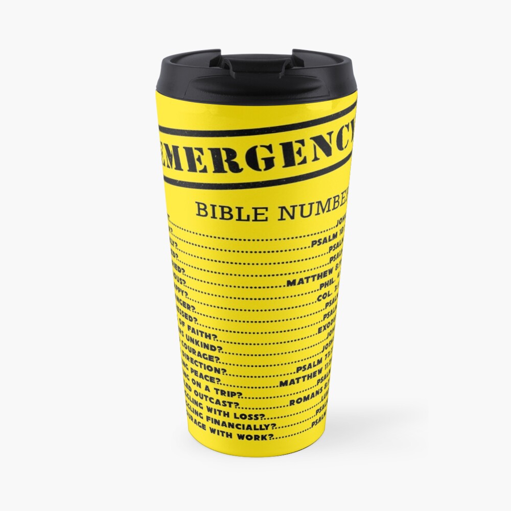 Emergency Bible Numbers Travel Mug