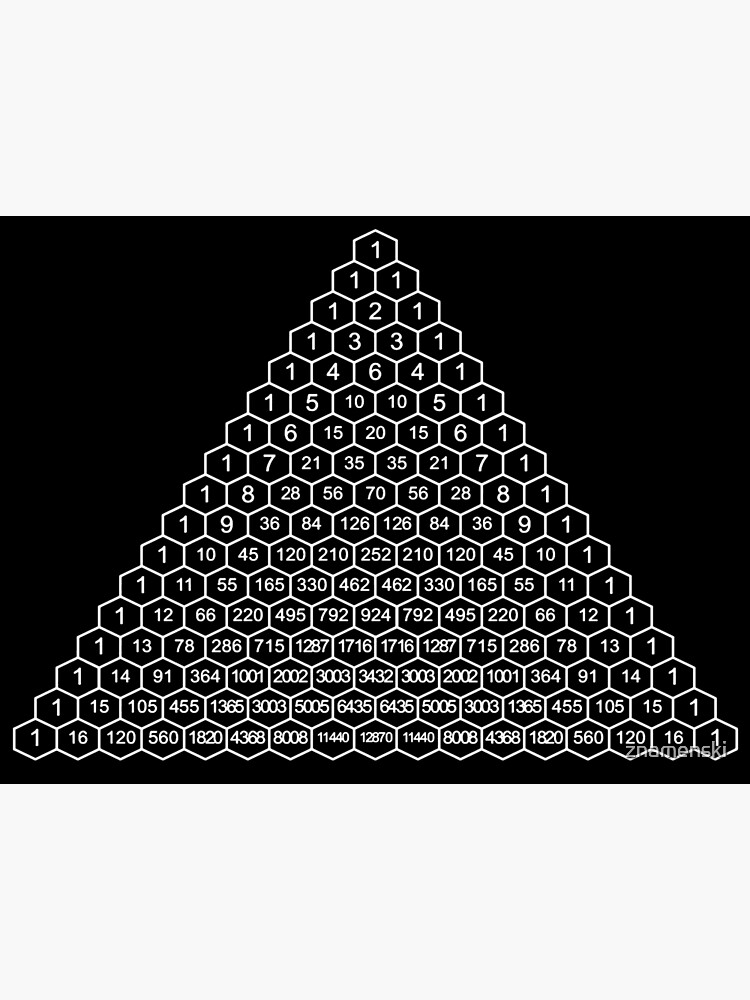 In mathematics, Pascal's triangle is a triangular array of the binomial coefficients by znamenski
