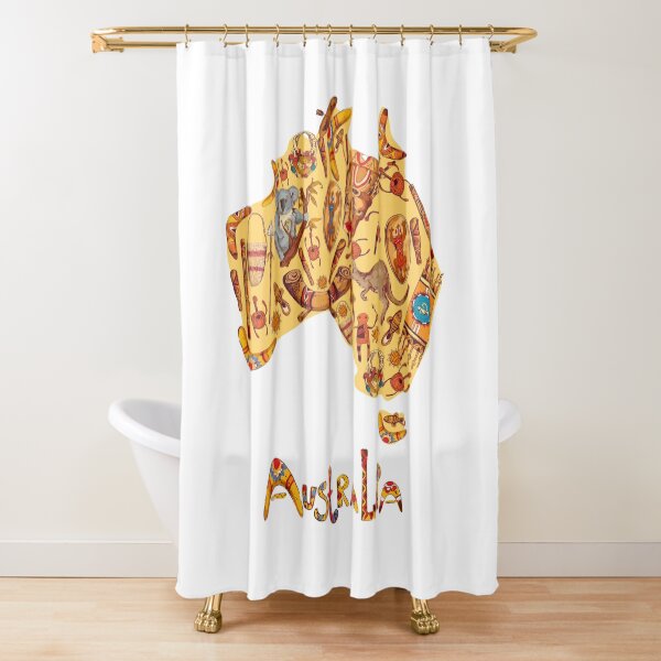 Australie MAP Aborigine Shower Curtain