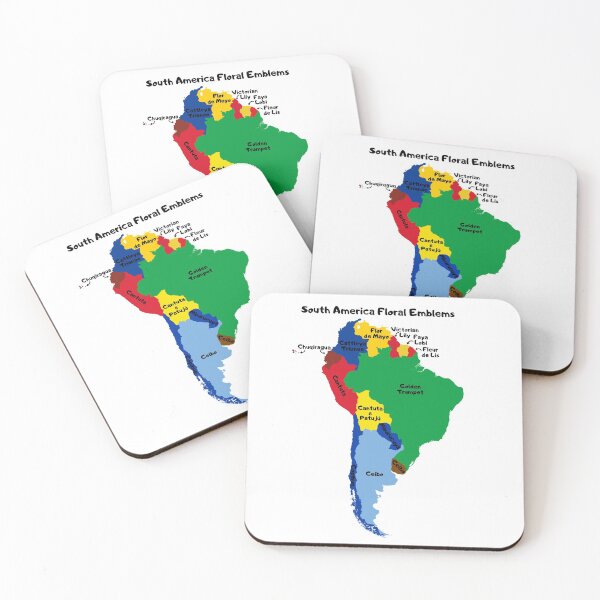 Item preview, South America Floral Emblems Map designed and sold by InVisibleColors.