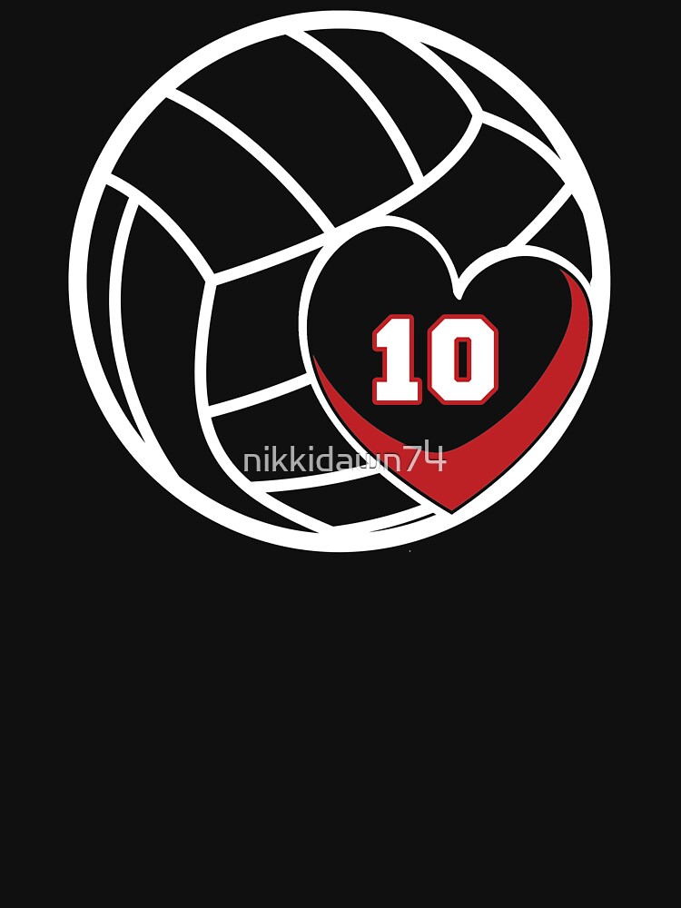 Volleyball Jersey Number 10 Design Player Mom Game Day Essential T-Shirt  for Sale by nikkidawn74