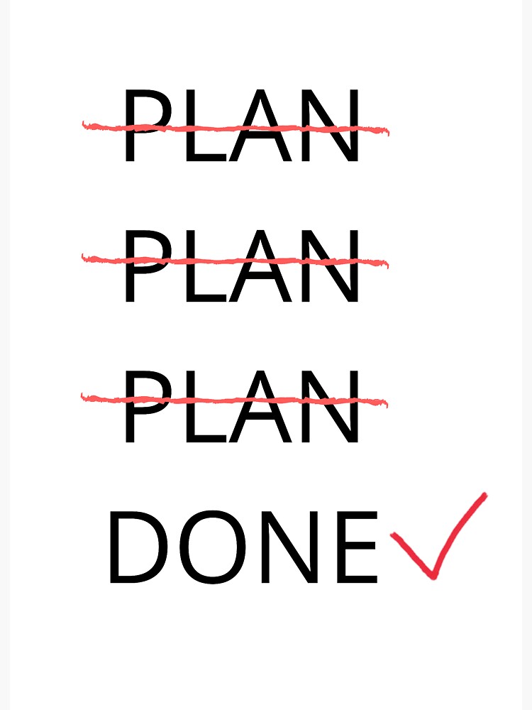 "Plan done. Planner sign" Sticker for Sale by Miledi Redbubble