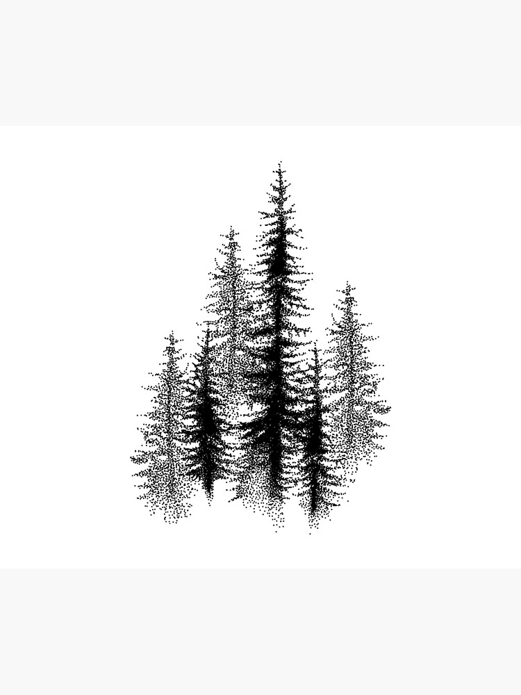 Dotwork black scandinavian forest. by Bokasana