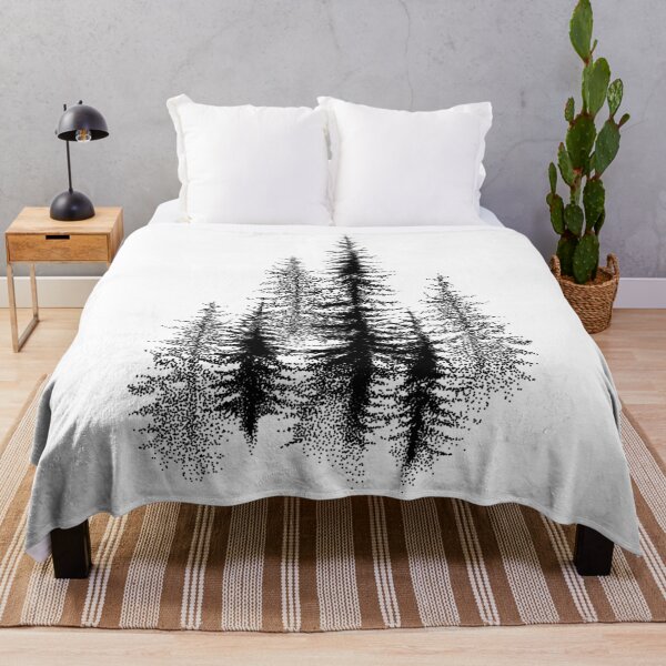 Item preview, Dotwork black scandinavian forest. designed and sold by Bokasana.