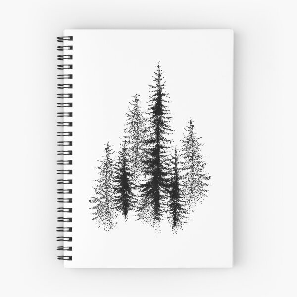 Item preview, Dotwork black scandinavian forest. designed and sold by Bokasana.