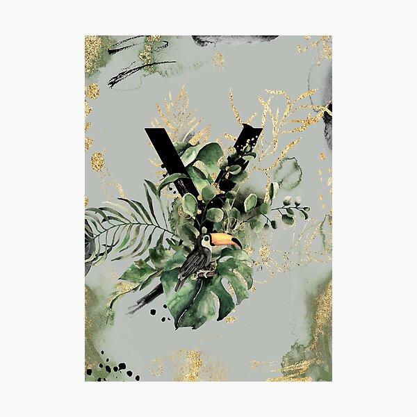 Tropical Rainforest Monogram Y Photographic Print