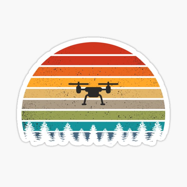 Quadrokopter Drohne Retro Vintage Shirt Geschenk Sticker