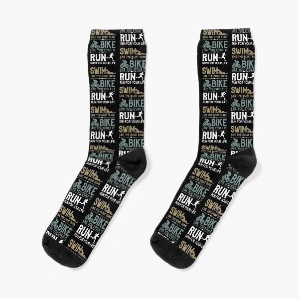Swim Bike Run Cool Triathlon Swim Bike Marathon Socks