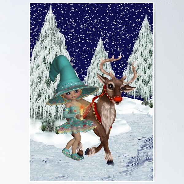 Item preview, A Witch and a Reindeer designed and sold by LoneAngel.
