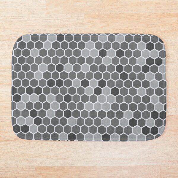 Grey Hexagon Bath Mat