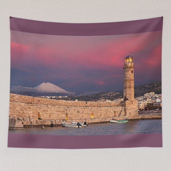 Item preview, The lighthouse of Rethimno & Psiloritis mountain designed and sold by Hercules Milas.
